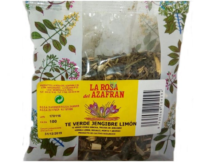 té verde jengibre limon bolsa