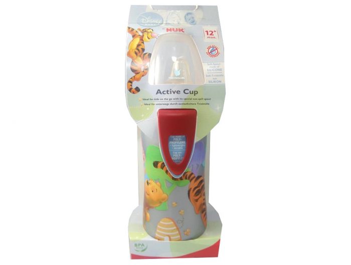 Biberón Entrena Active cup Silicona Rojo Winnie + 12 meses 300 ml