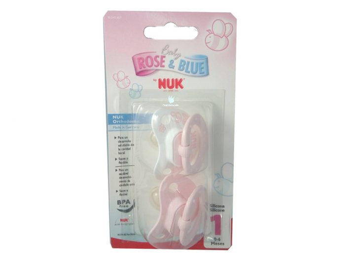 Chupetes de silicona Nuk 0 - 6 meses Rosa