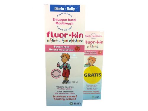 Enjuague Bucal Infantil KIN + Regalo de pasta de dientes infantil