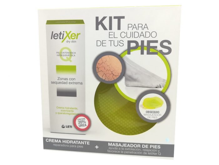 Kit para el cuidado de pies Letixer Crema sequedad extrema y masajeador de pies