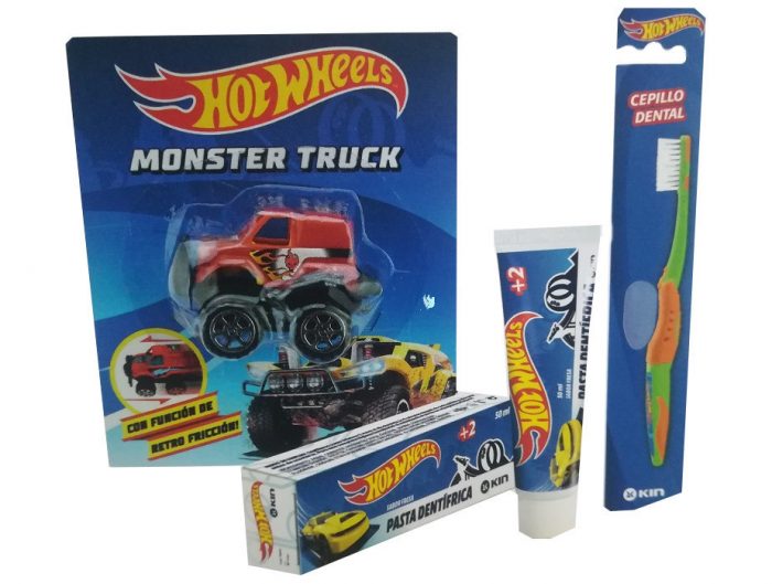 Pack dental infantil barbie Kin pasta, cepillo + coche Monster Truck de regalo