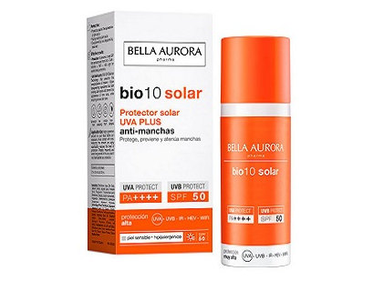 protector solar anti-manchas spf 50 piel sensible Bella aurora